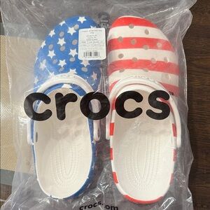 CROCS Patriotic Blue and Red Sandals